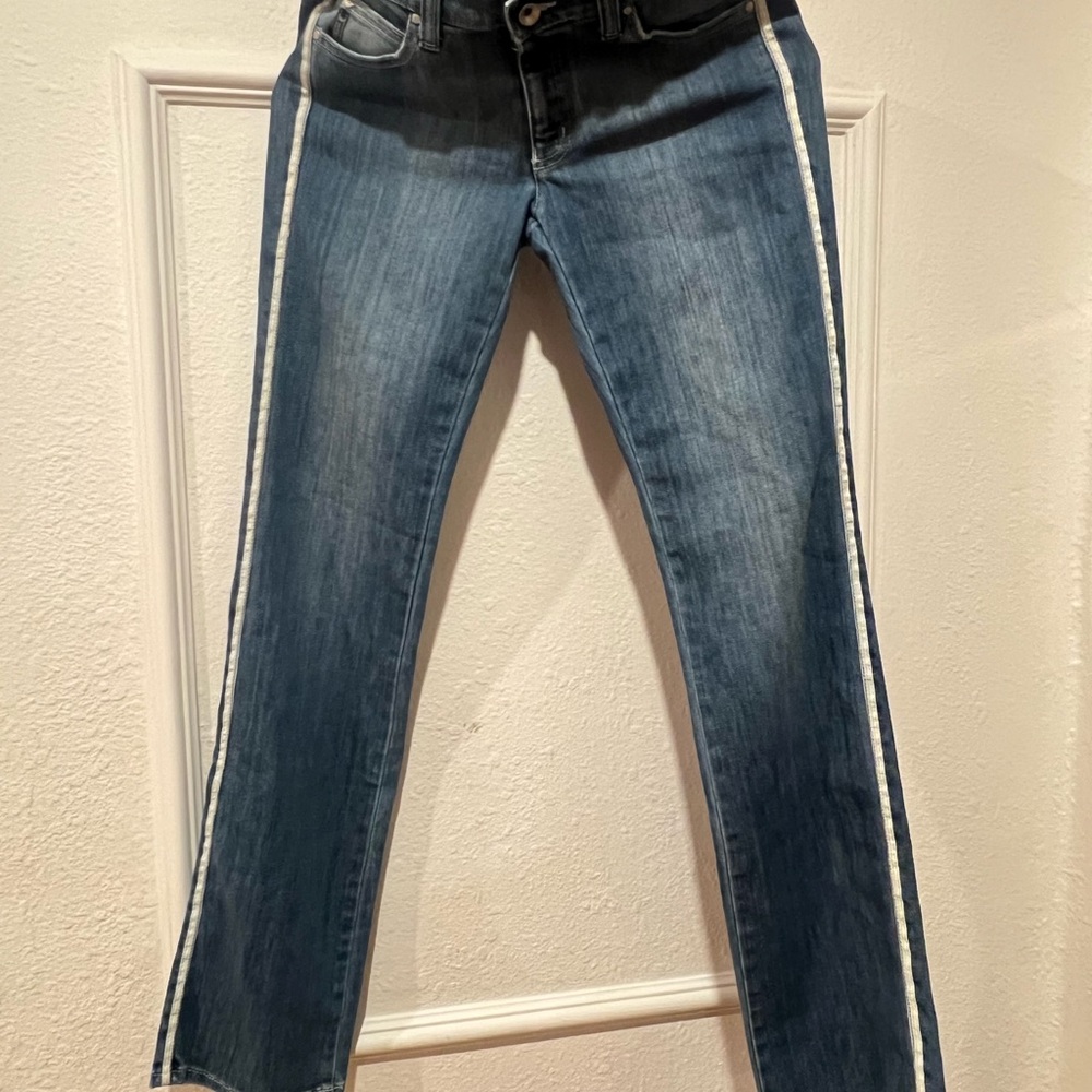 Armani Blue Jeans with White Stripe